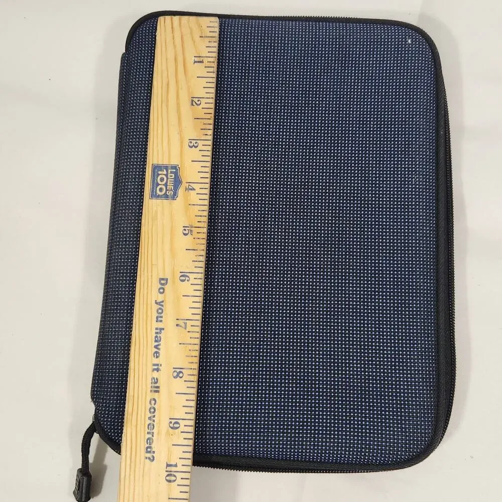 Franklin Covey Compact Planner 7 Ring Binder Full Zip Blue Nylon Organizer